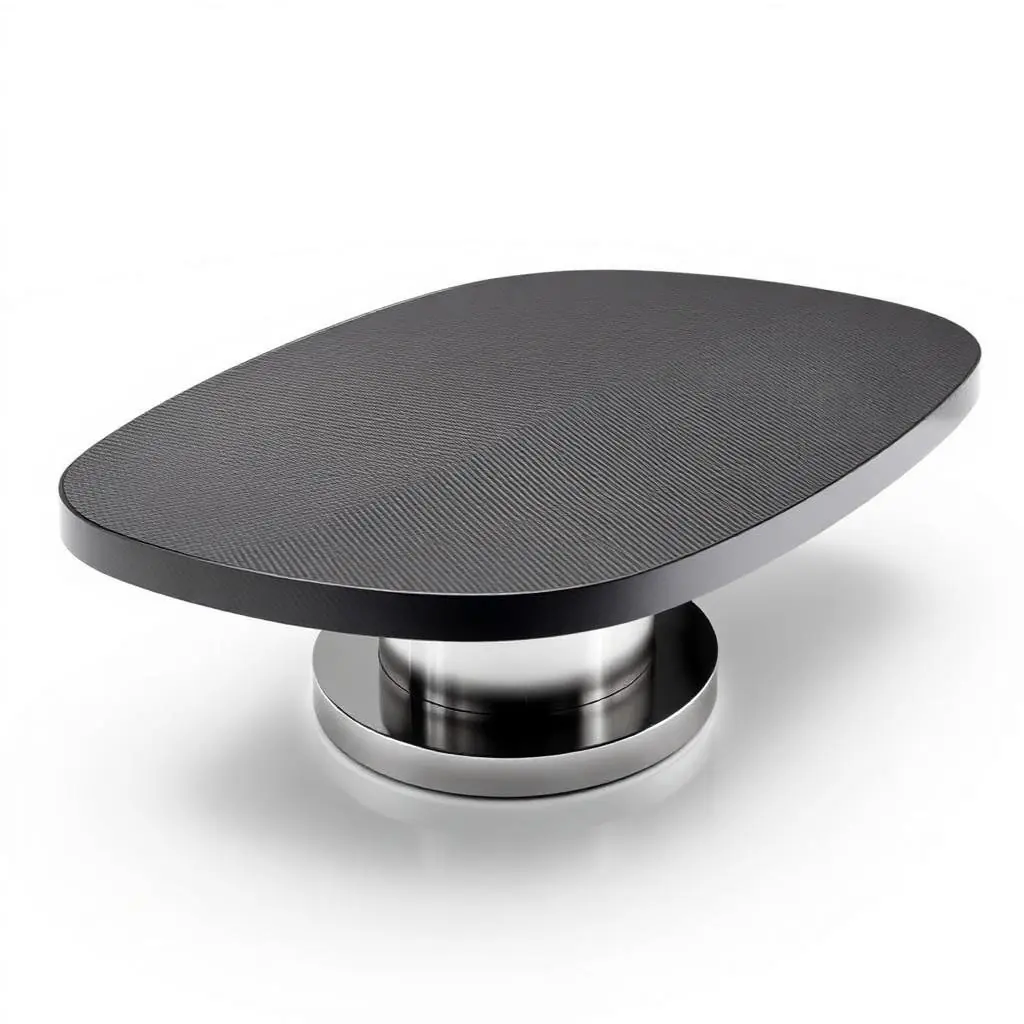 Mesa de cubierta en fibra de carbono con base metálica